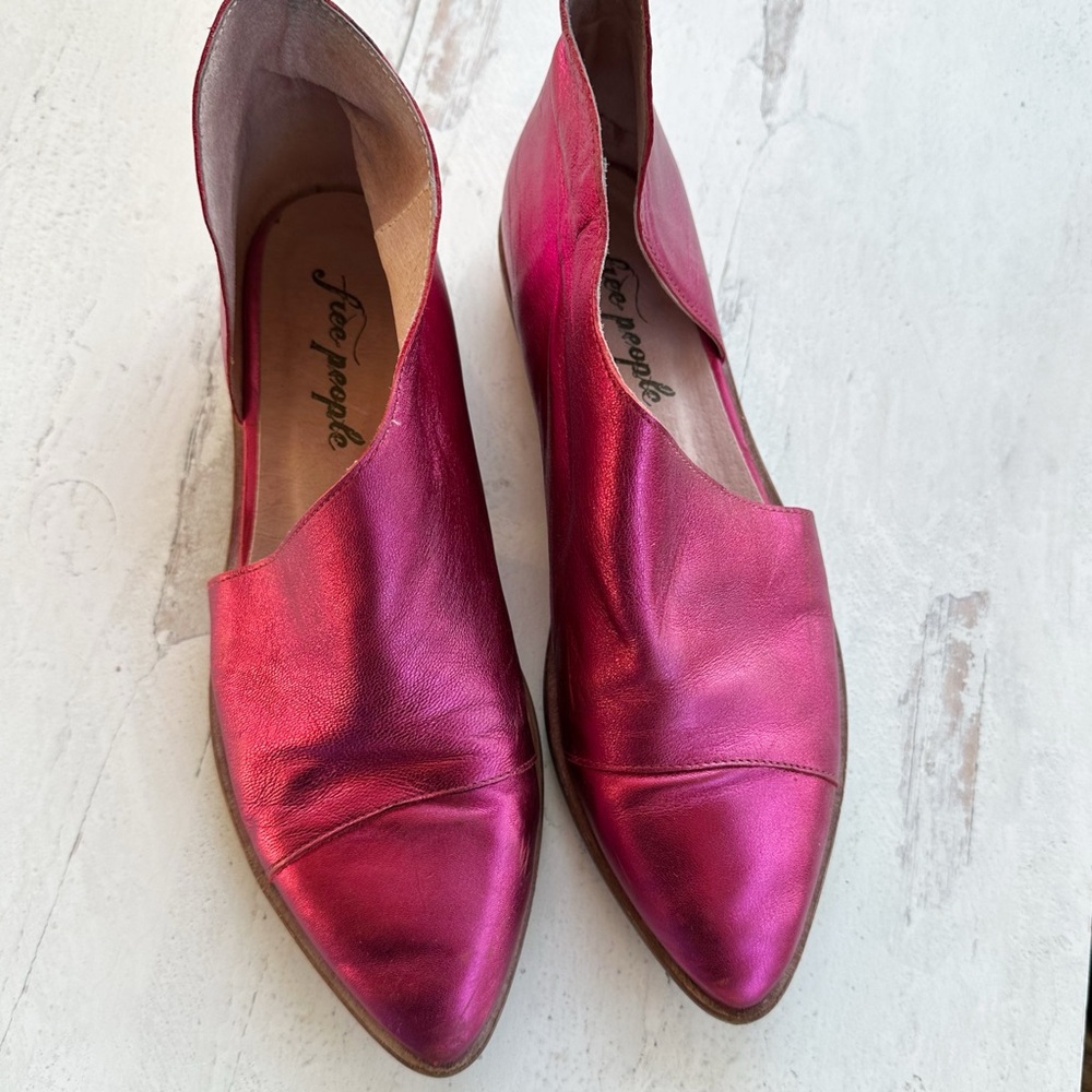 Free People Metallic Pink Leather D'Orsay Flats - Picture 14 of 16